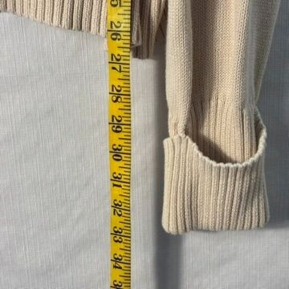 Oversized Beige Ribbed Cotton Sweater Women’s XL - Picture 9 of 9